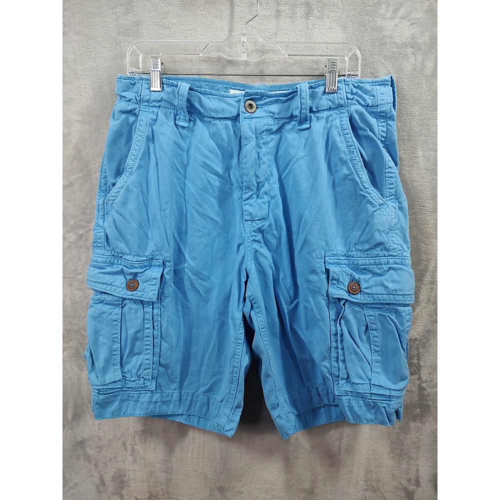 American Eagle Outfitters Classic Mens Sky Blue Cotton Cargo Shorts Size 34